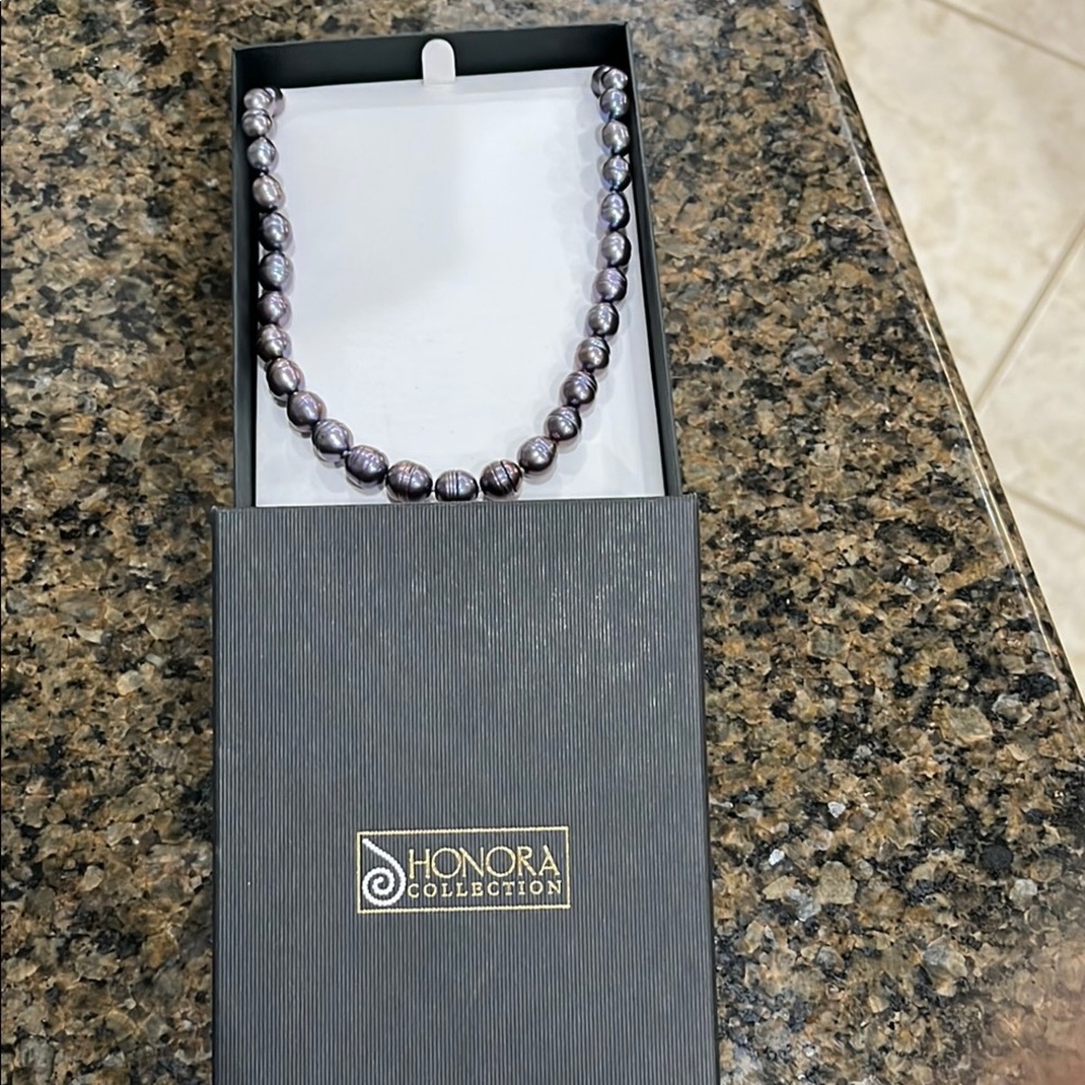 Honora Gray Pearl Necklace Classic Strand Design